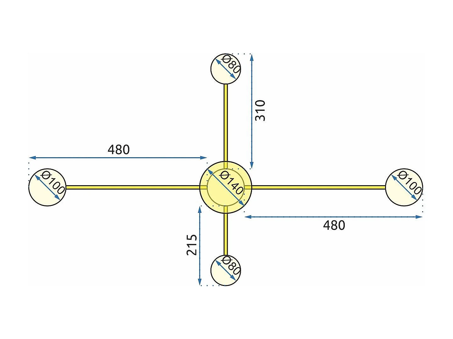 Lampe Toolight Led App520-4C Gold