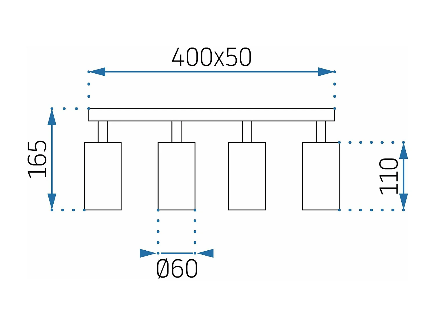 Lampe Toolight App940-4C Black