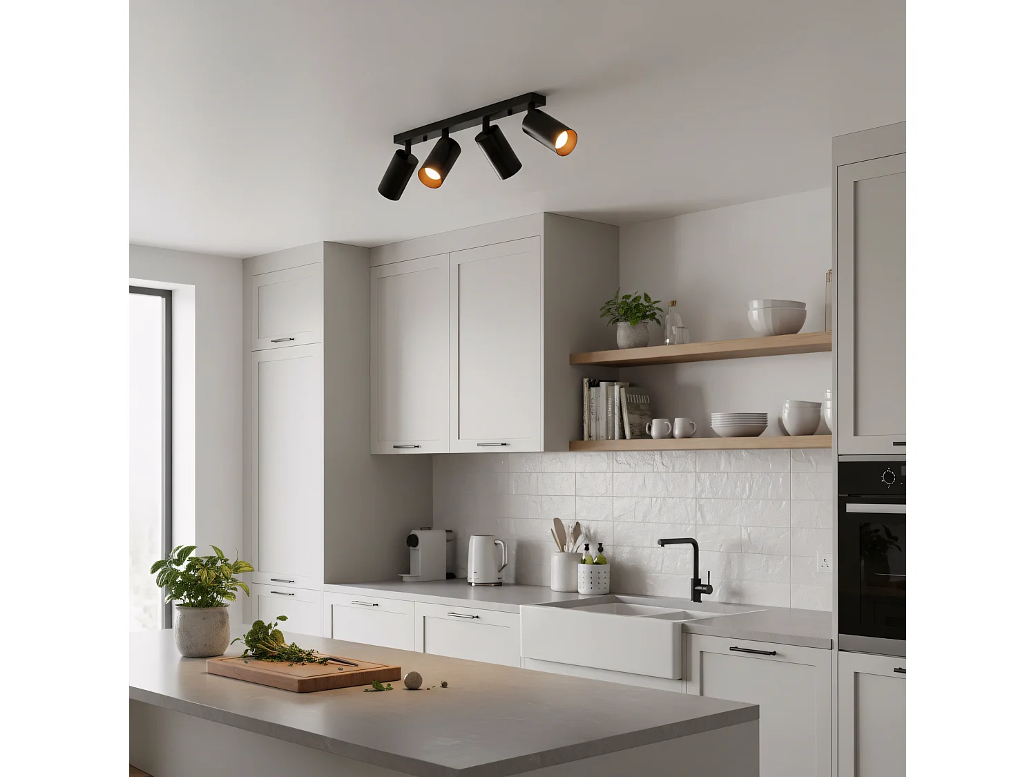 Lampada Da Soffitto Toolight App940-4C Black