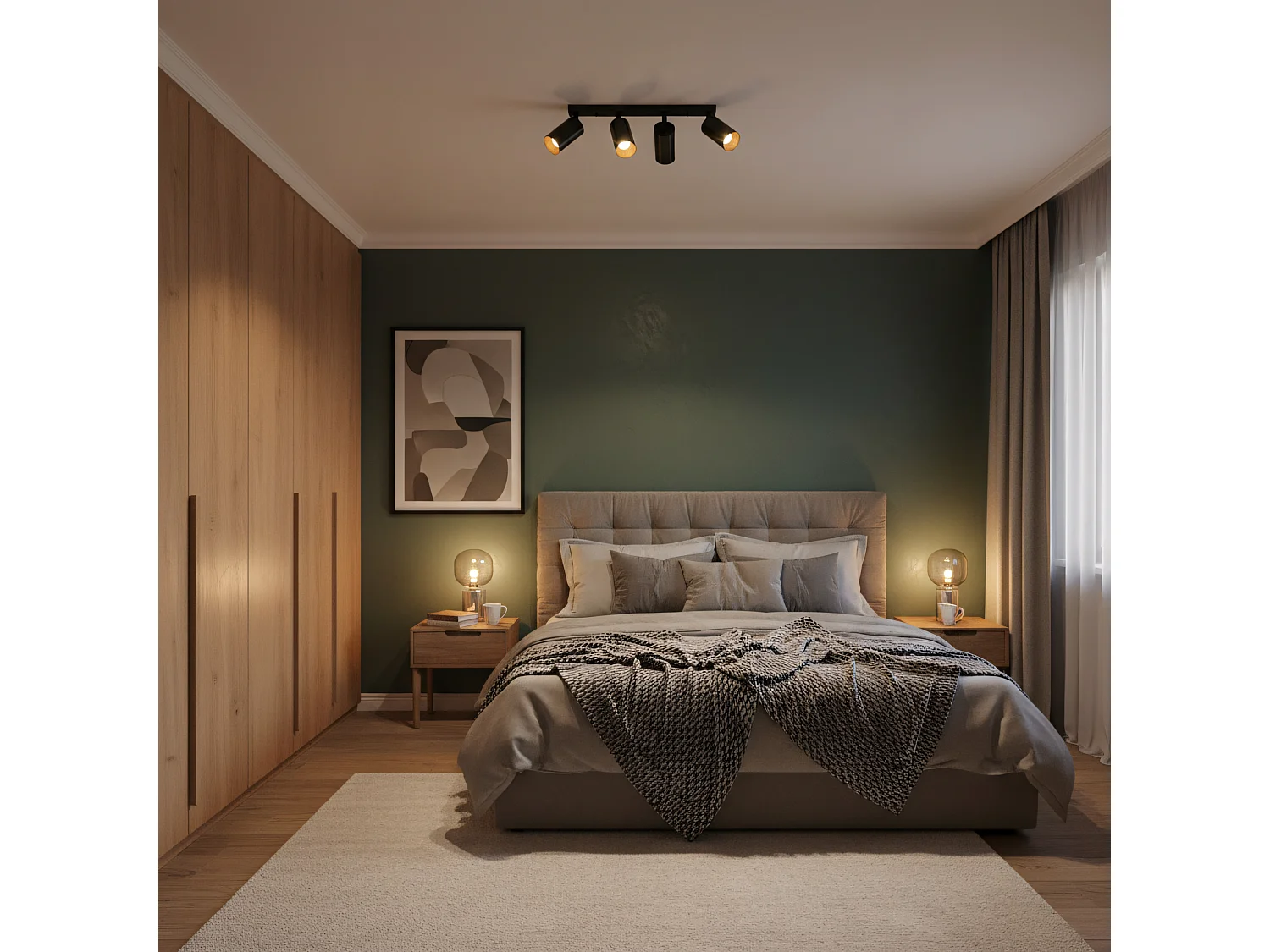 Lampada Da Soffitto Toolight App940-4C Black
