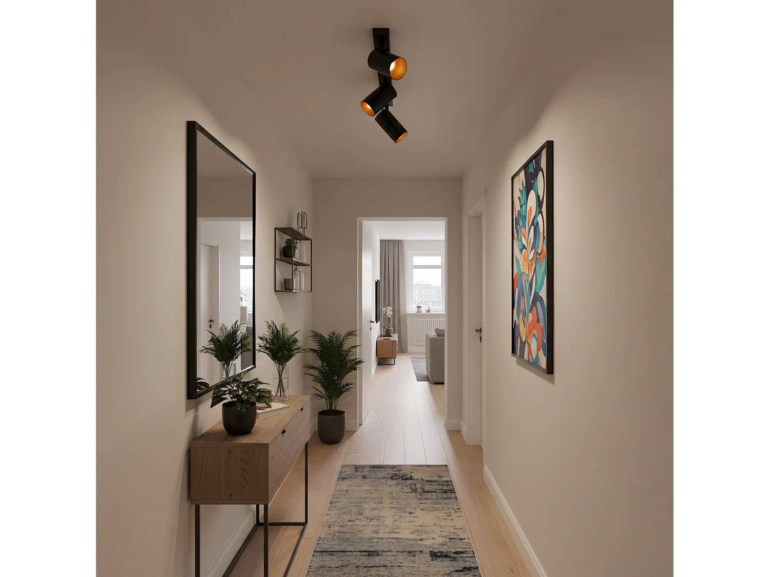 Lampada Da Soffitto Toolight App940-4C Black