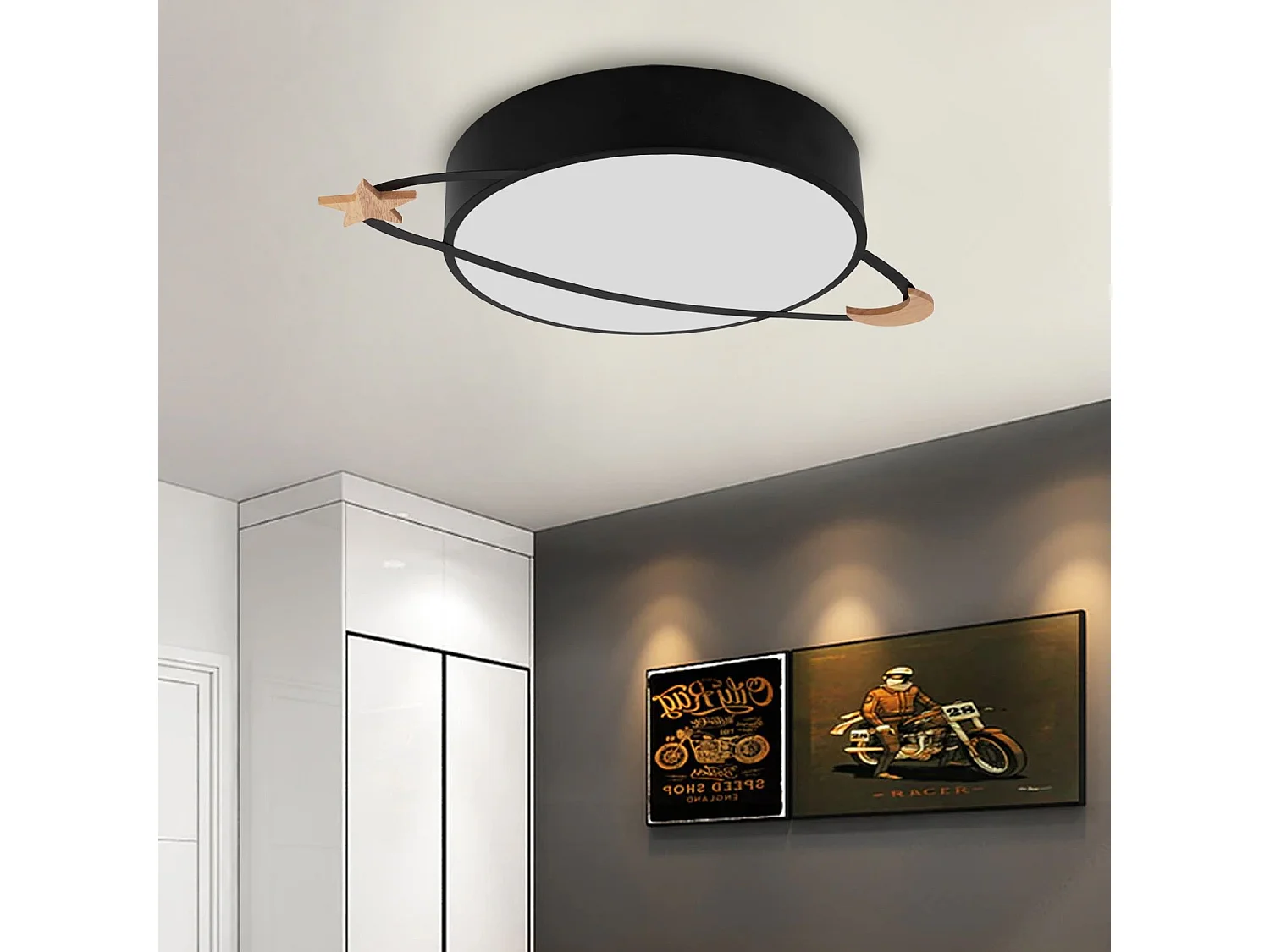 Lampe Toolight App864-C Moon 40Cm Black