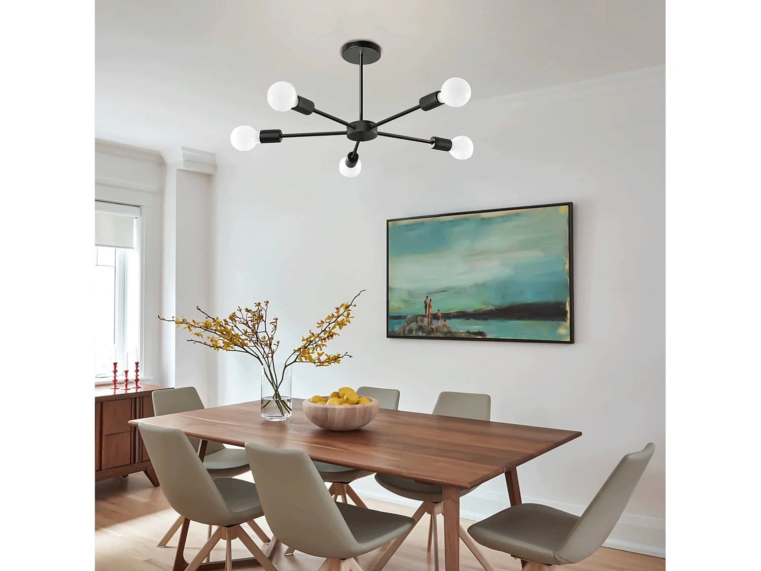 Lámpara De Techo Toolight App1024-5Cp Black