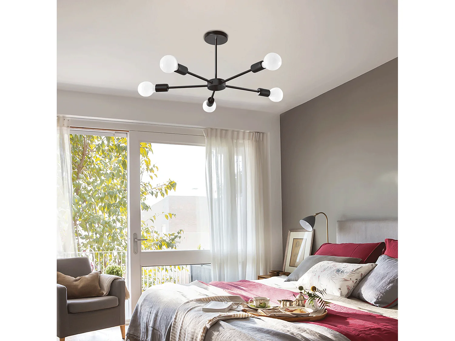 Lámpara De Techo Toolight App1024-5Cp Black