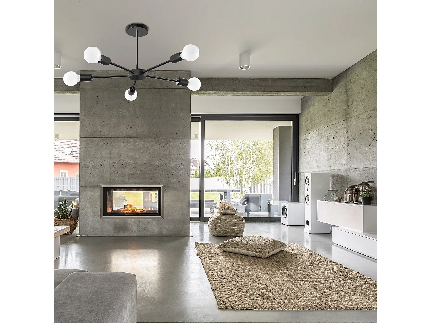 Lámpara De Techo Toolight App1024-5Cp Black