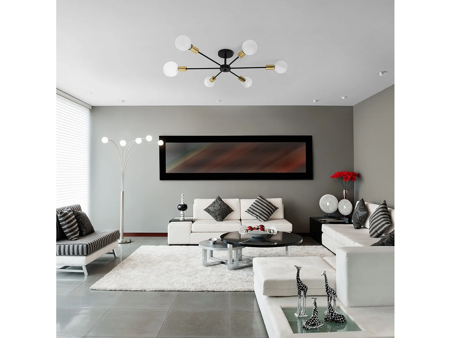 Lampe Toolight App501-6C Black Gold