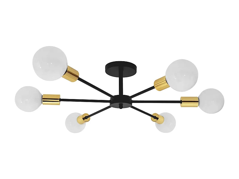 Lâmpada De Teto Toolight App501-6C Black Gold