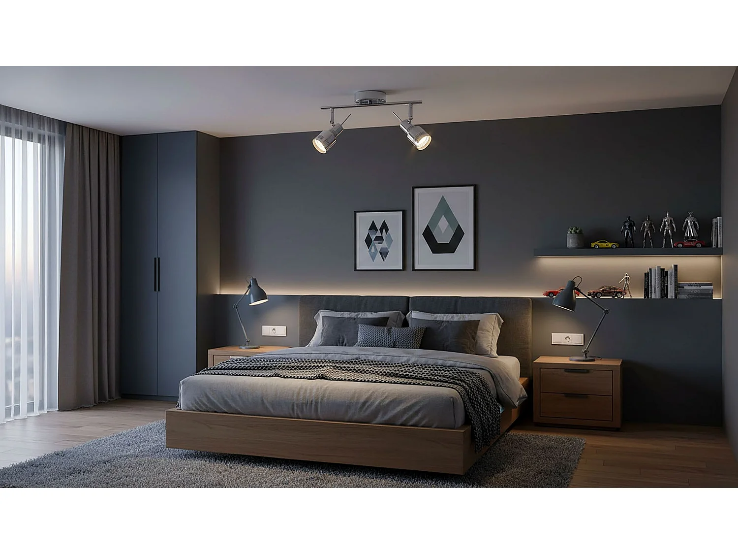 Deckenleuchte Toolight App746 Grey