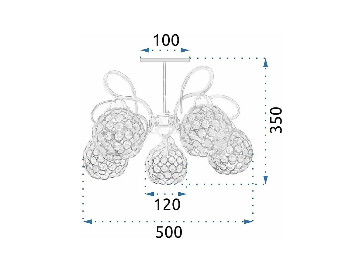 Plafonnière Toolight App636-5C Grey