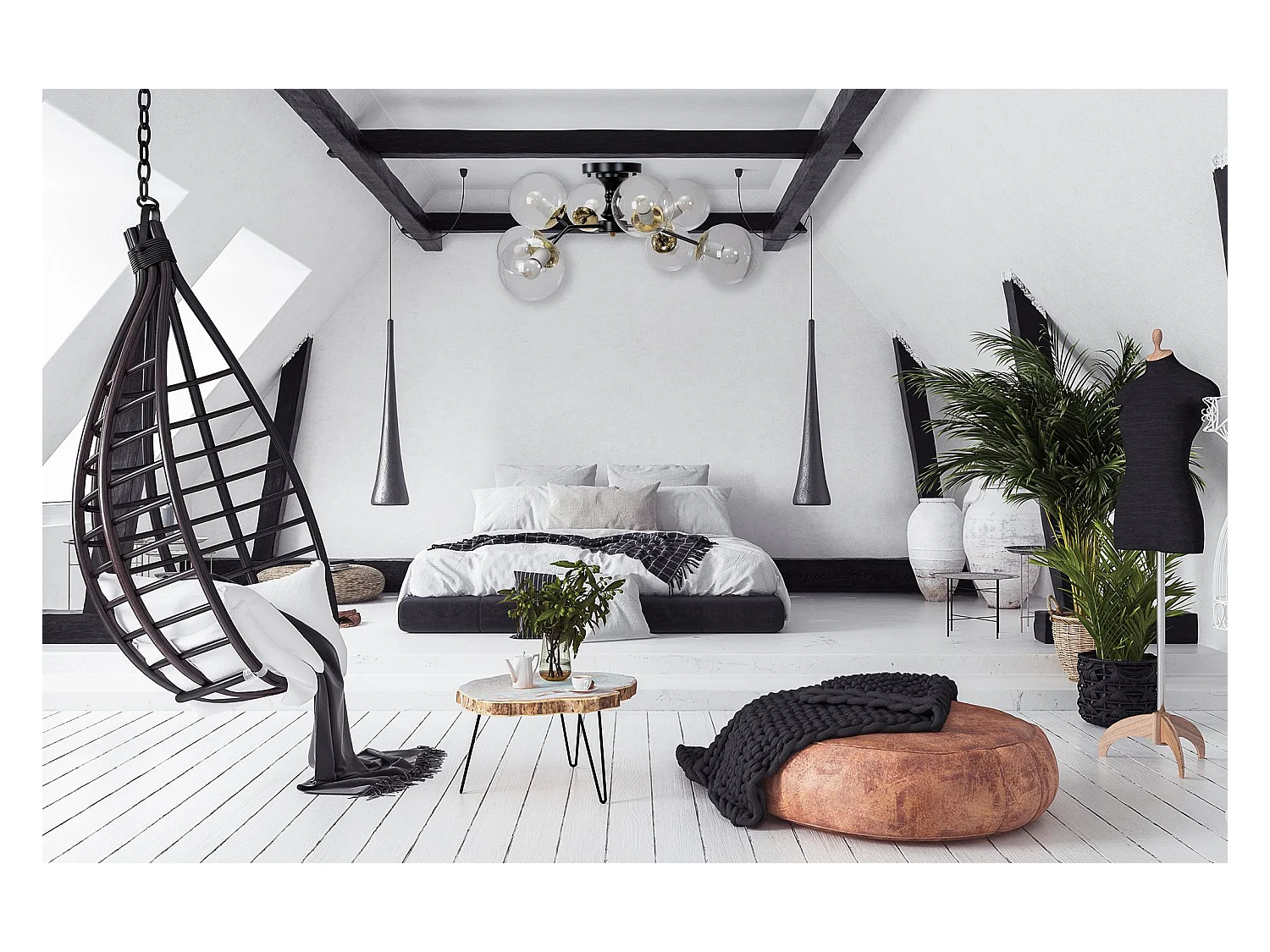 Lampe Toolight App1135-8C Black Gold