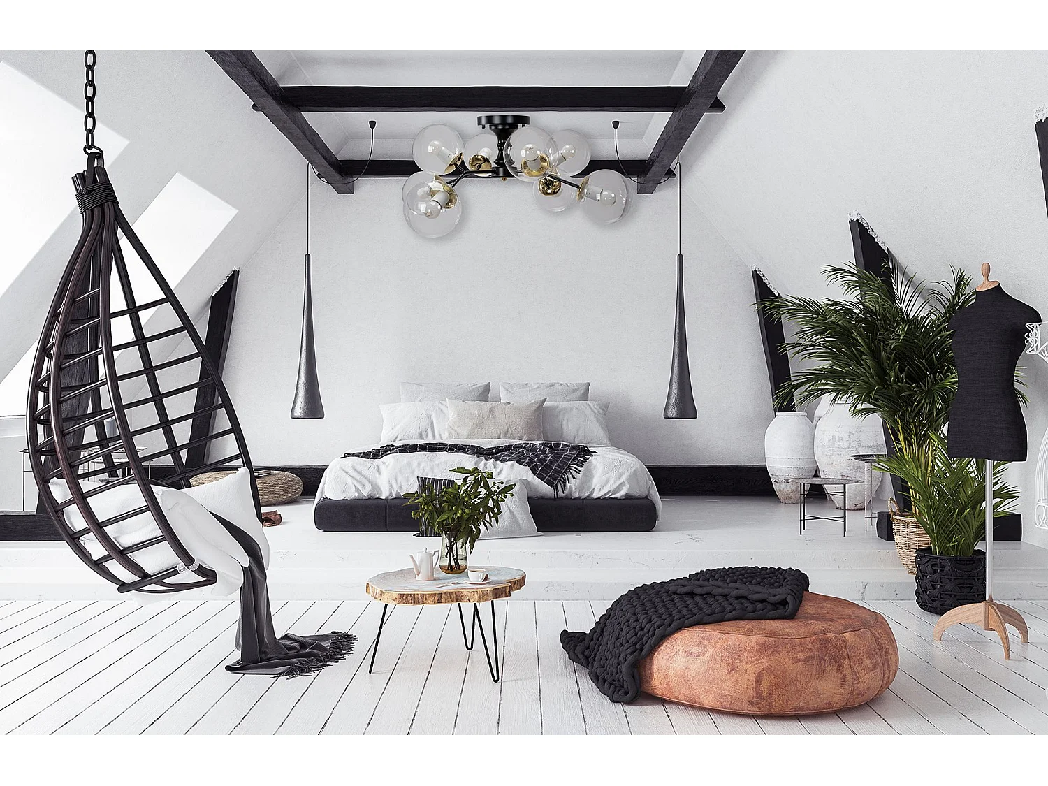 Lampe Toolight App1135-8C Black Gold