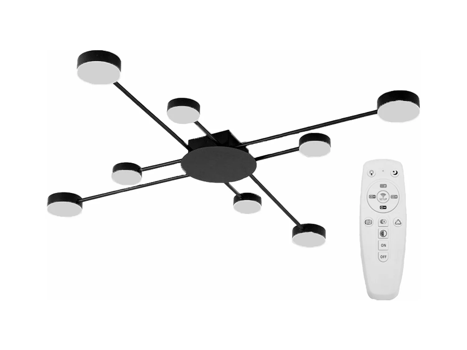 Lâmpada De Teto Toolight Led App523-8C Black