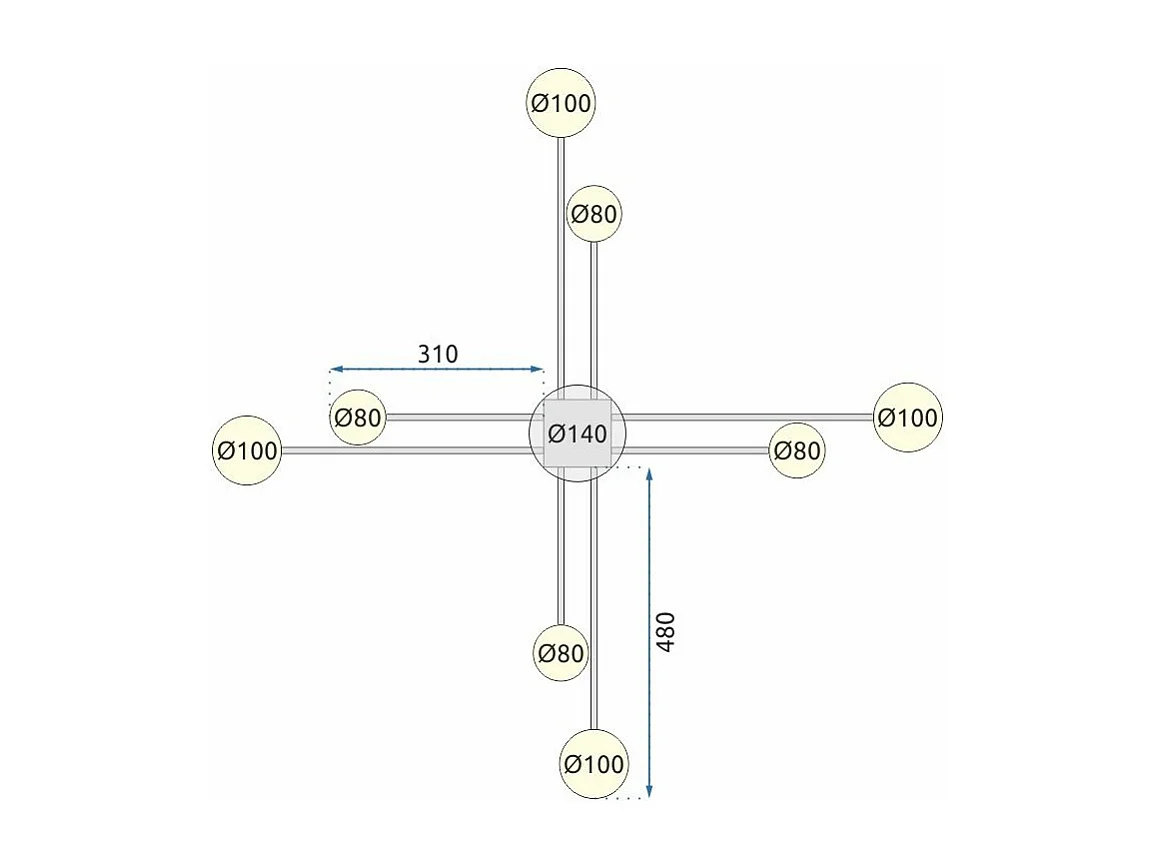 Lampe Toolight Led App523-8C Black