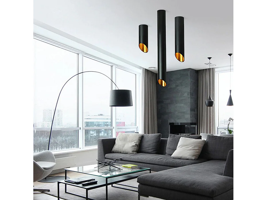 Toolight APP571-1C loftlampe sort guld 20X6X20CM