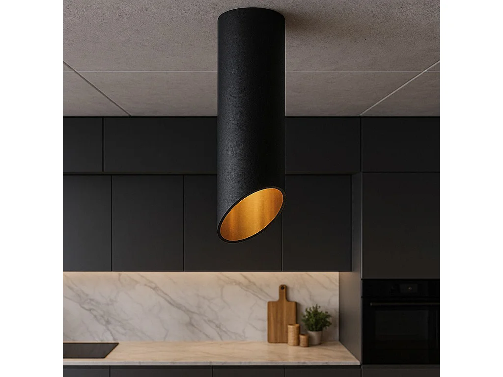 Toolight APP571-1C loftlampe sort guld 20X6X20CM
