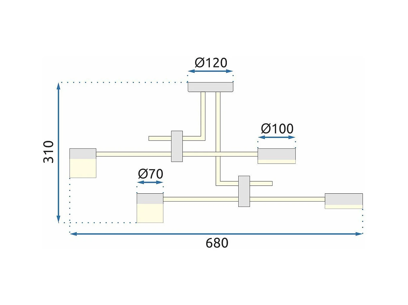 Lampe Toolight App1001-4C Black