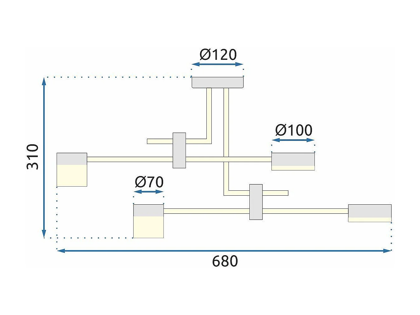 Lampe Toolight App1001-4C Black