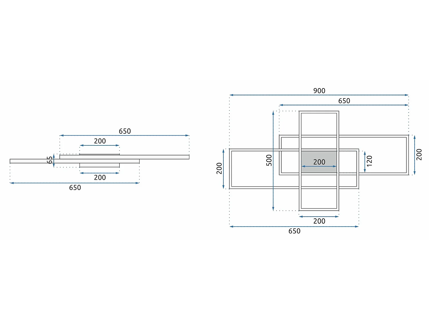 Toolight APP660 loftlampe hvid 90X90X6,5CM