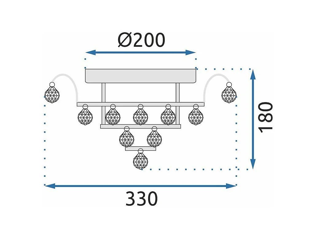 Lâmpada De Teto Toolight App783-3C Transparent
