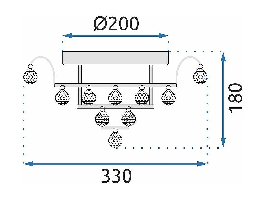 Plafonnière Toolight App783-3C Transparent