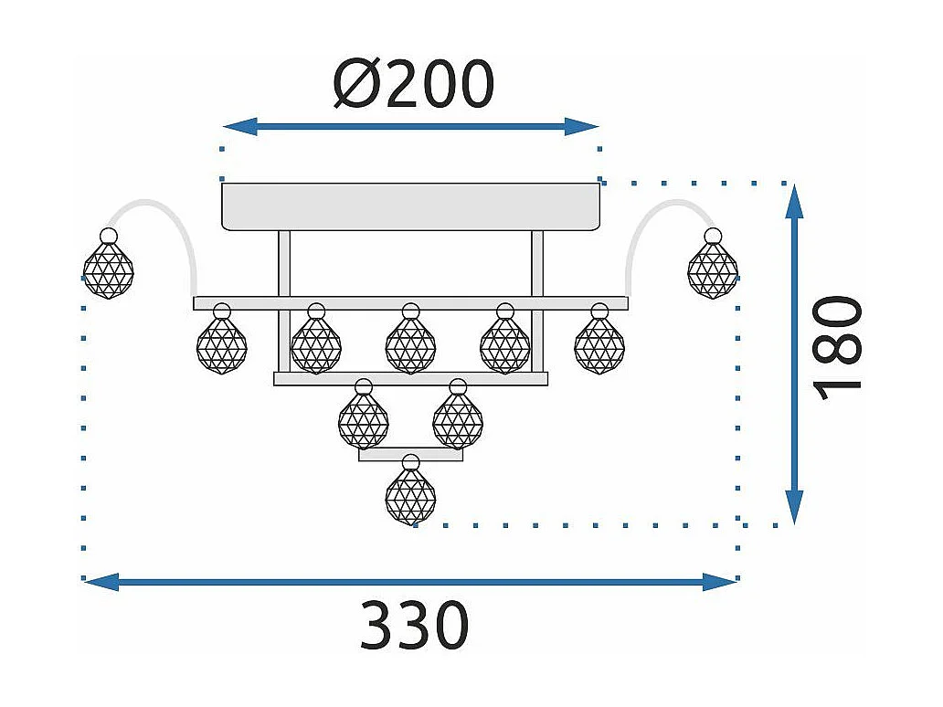 Taklampa Toolight App783-3C Transparent