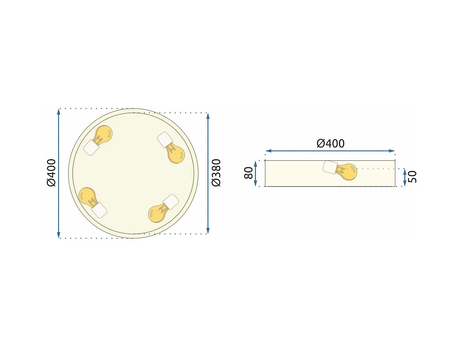 Lampe Toolight App873-C Classic 40Cm Gold