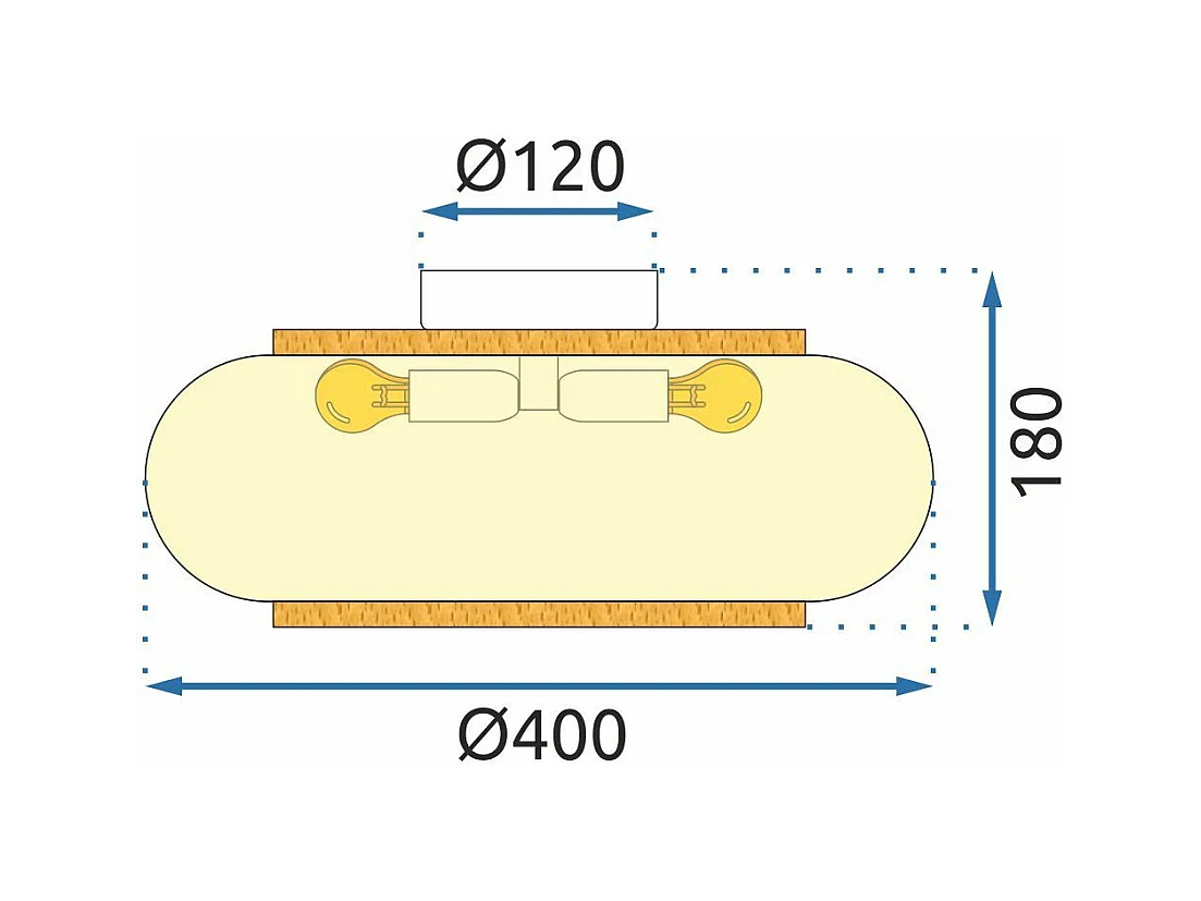 Lampe Toolight App1253-3C 40Cm Beige