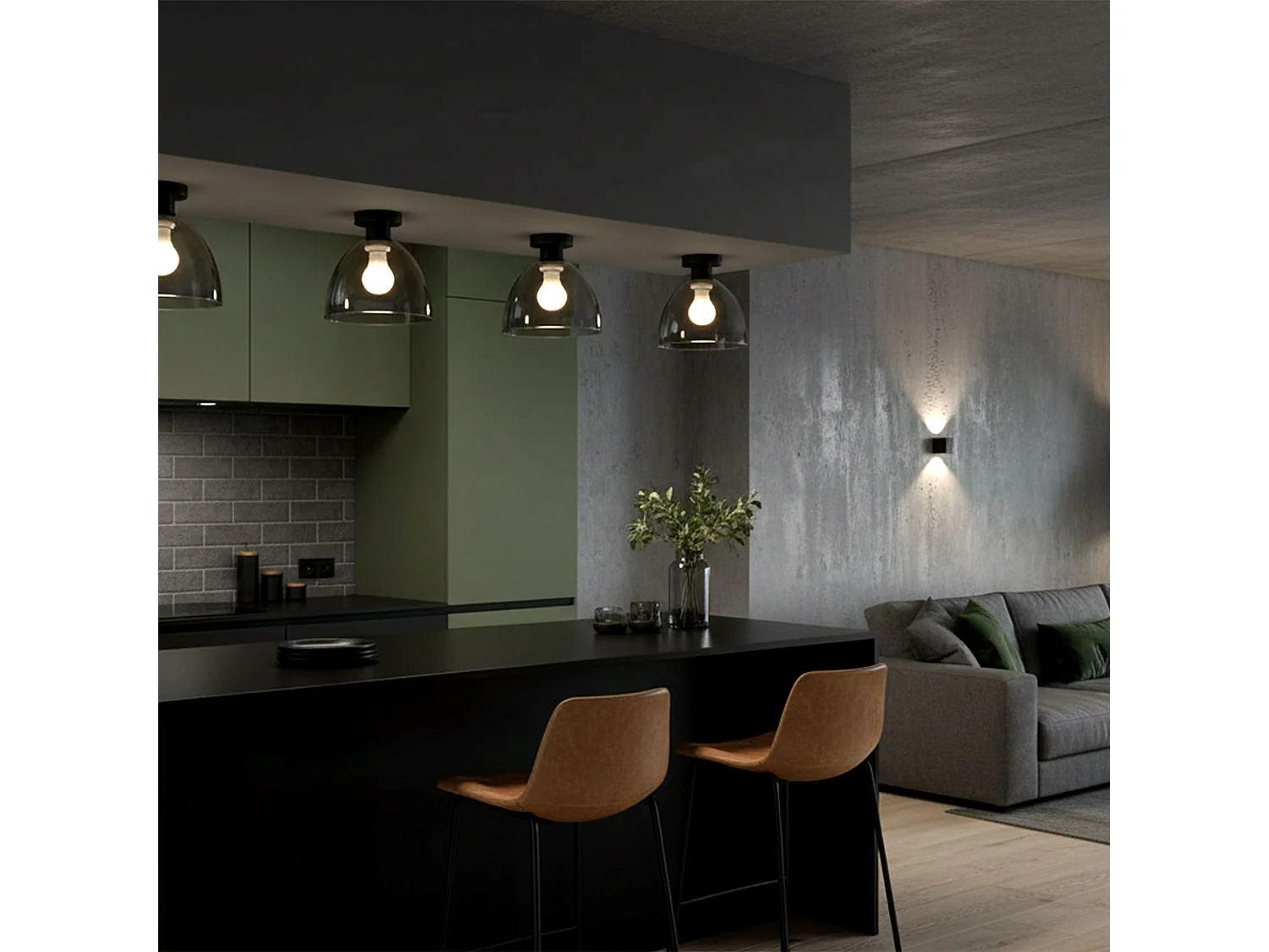 Lampada Da Soffitto Toolight App1303-1C Black