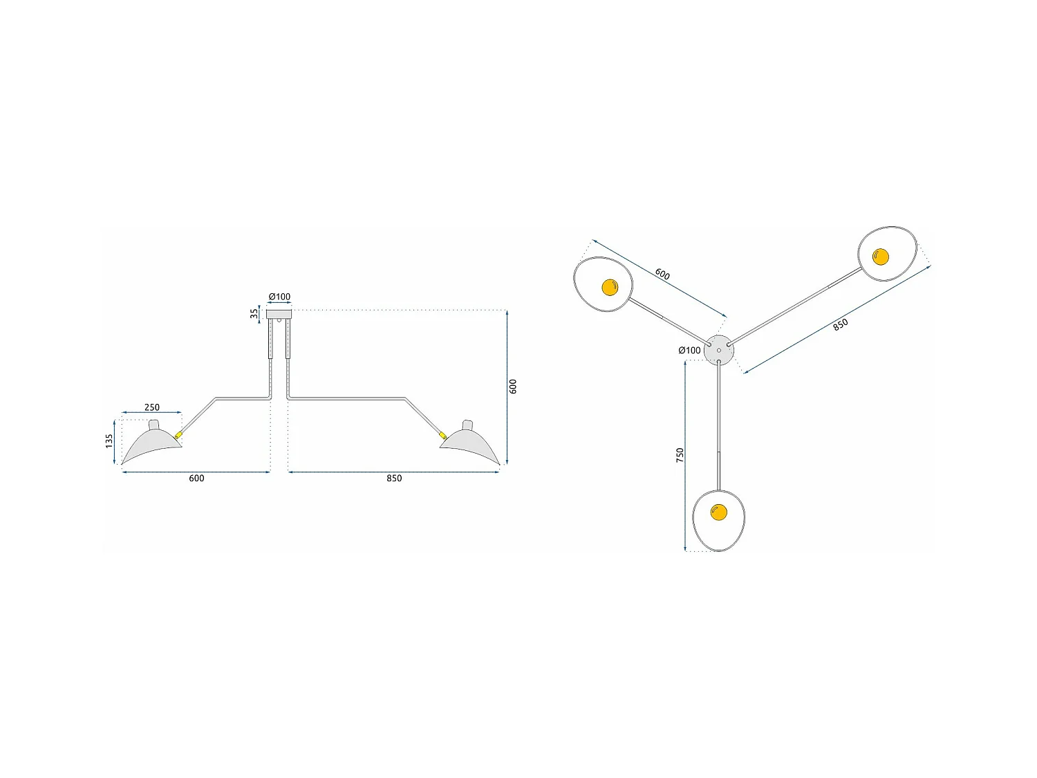 Lampe Toolight App569-3C Black