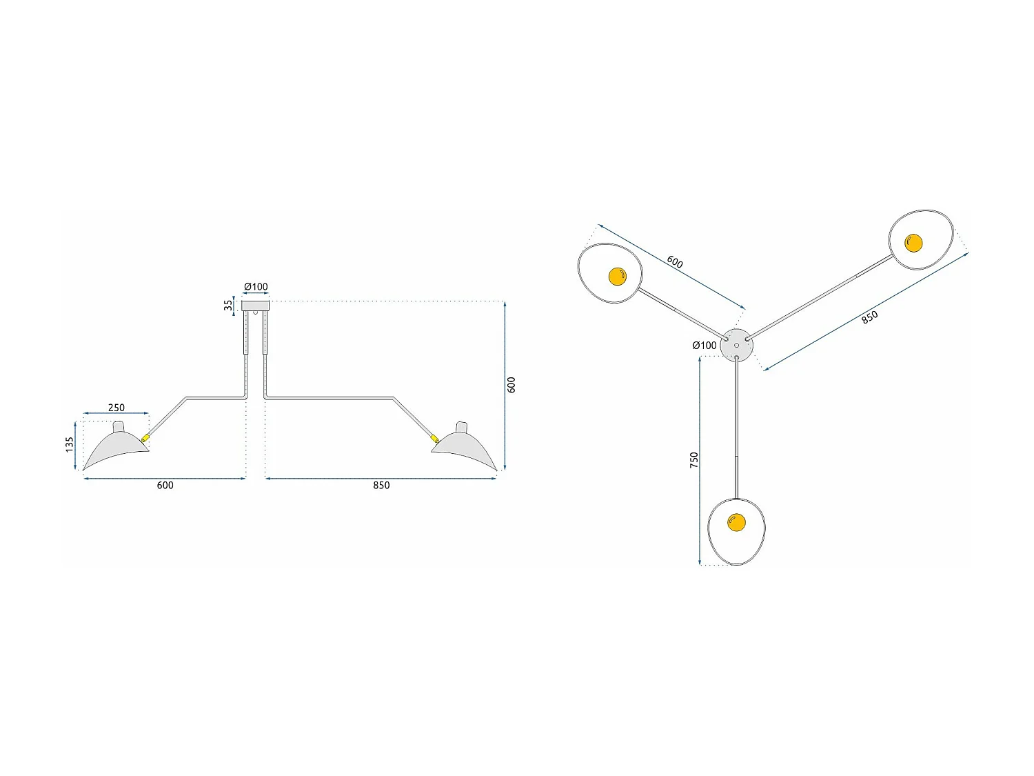Lampe Toolight App569-3C Black