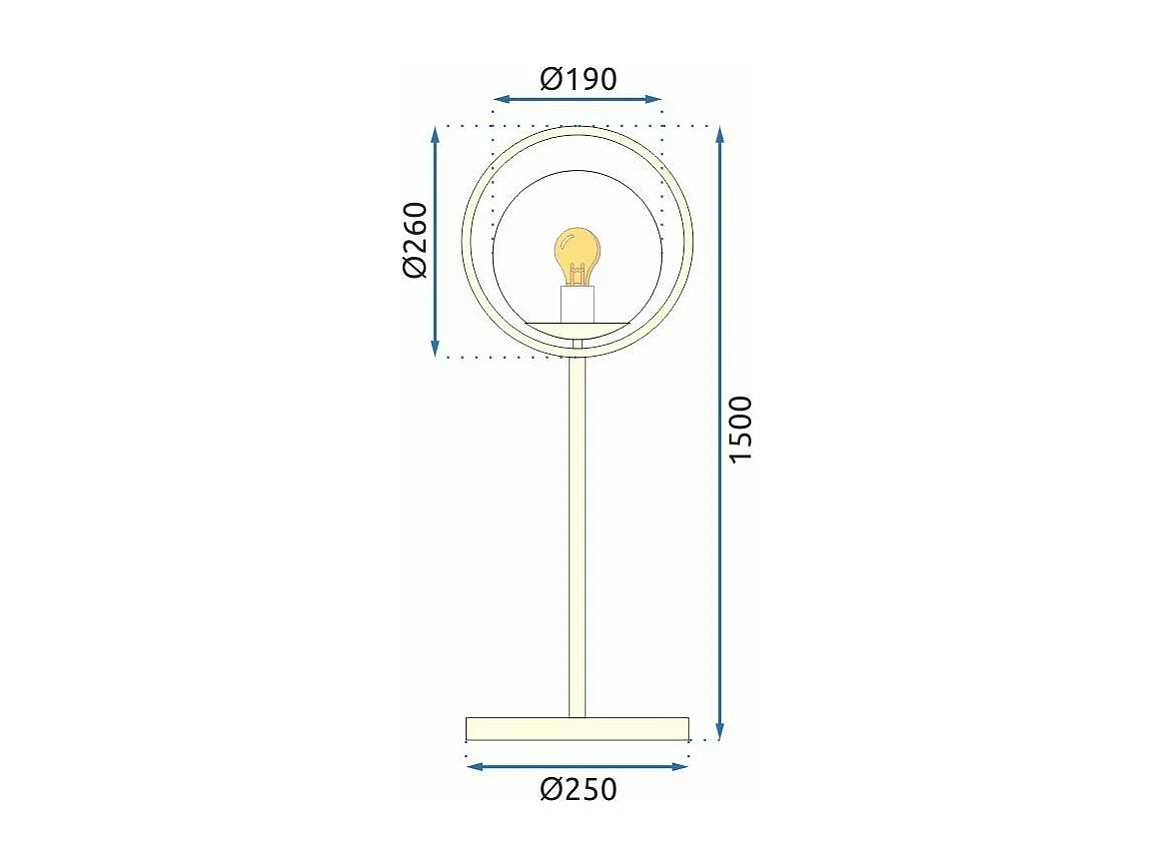 Lampe Autoportante Toolight App927-1F Gold