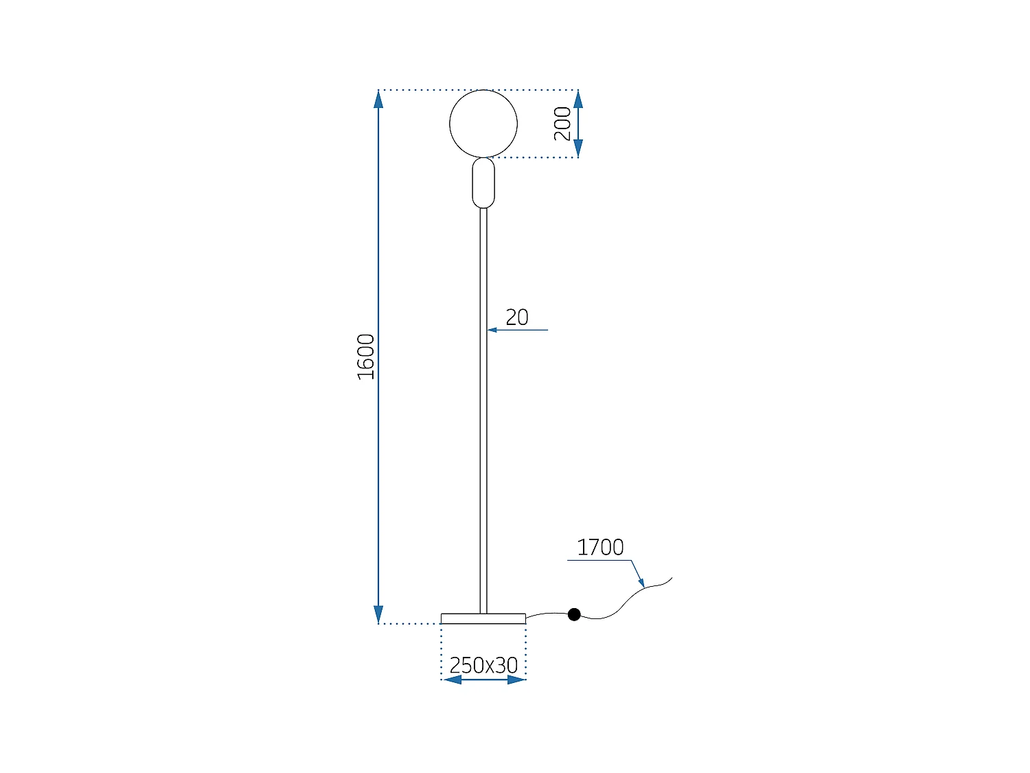 Lâmpada De Chão Toolight App928-1F Gold