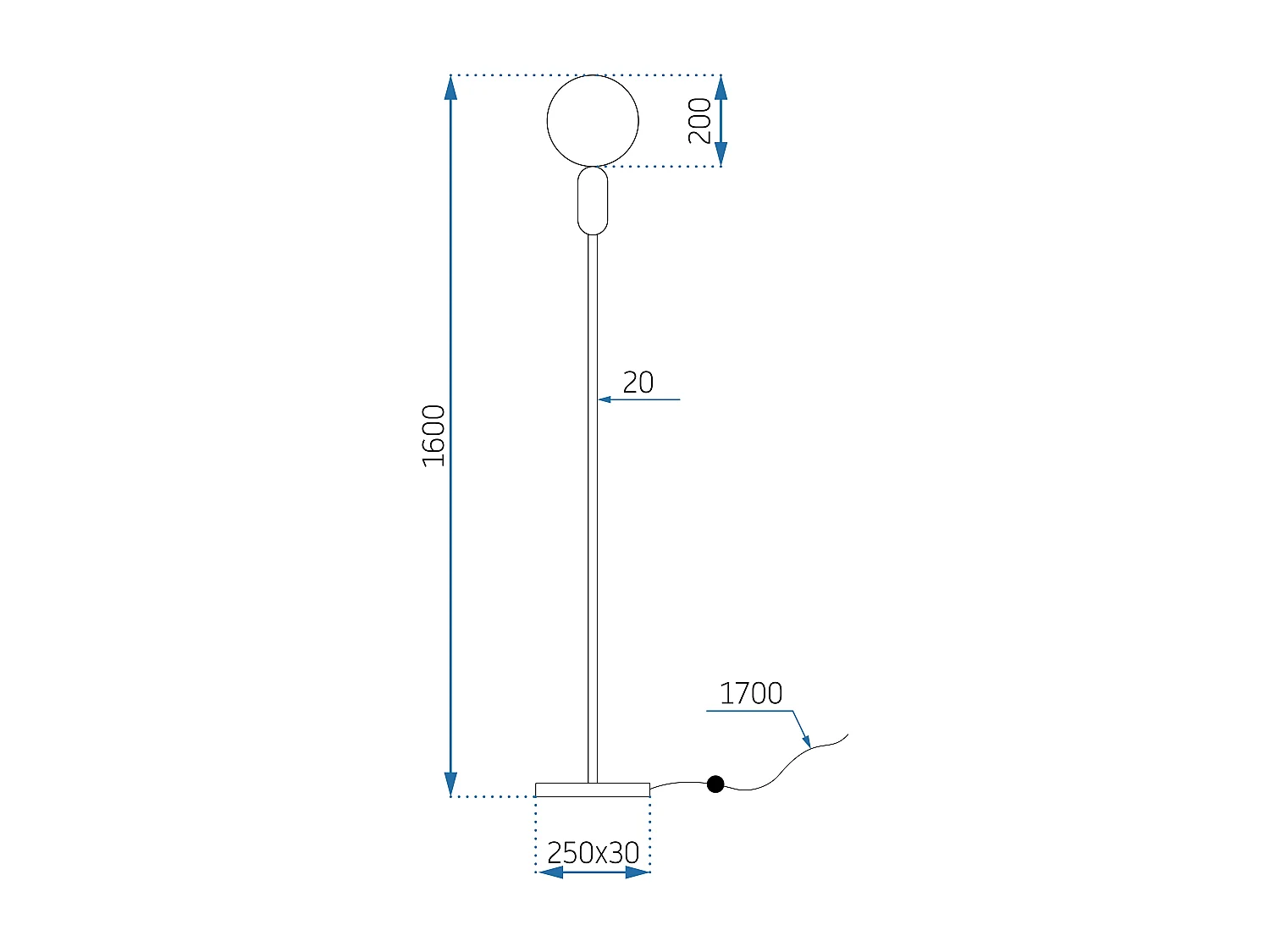 Staande Lamp Toolight App928-1F Gold