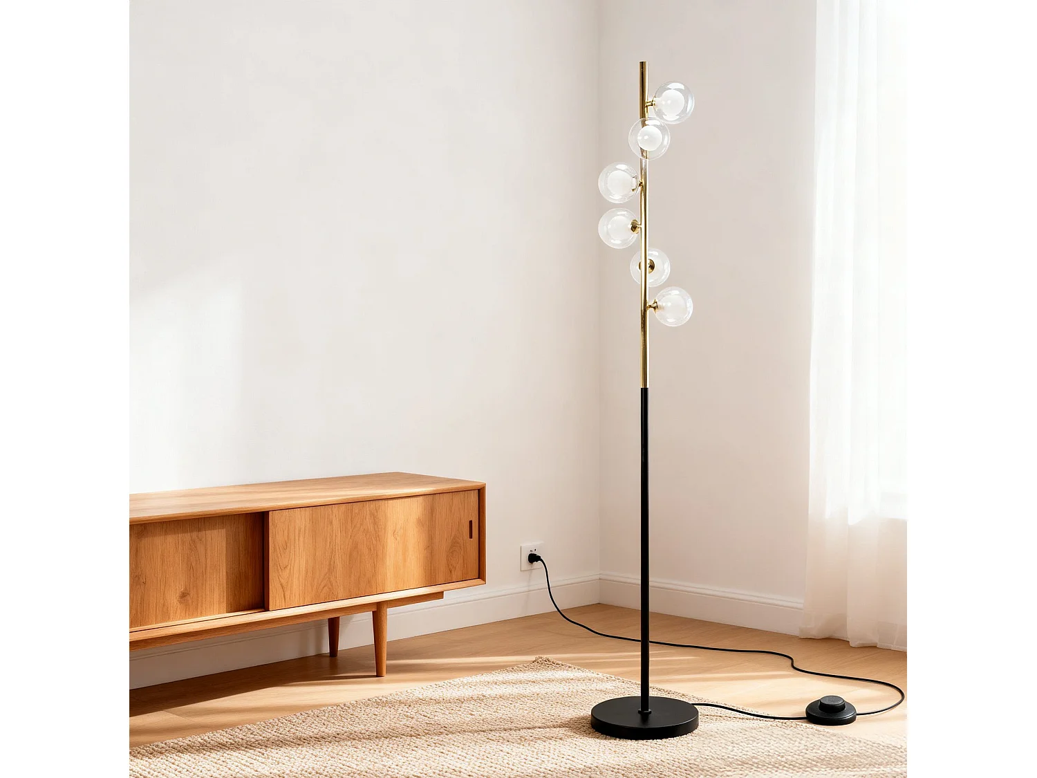 Toolight APP917-6F gulvlampe sort 164X25X164CM