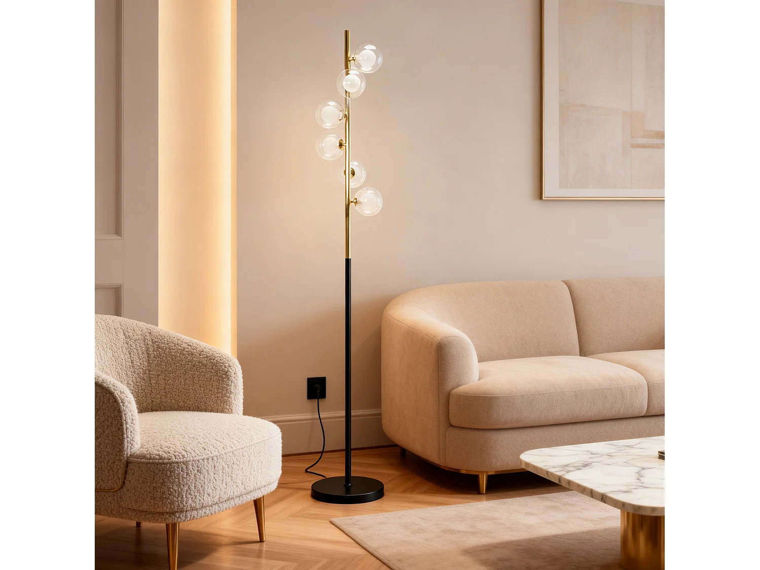 Toolight APP917-6F gulvlampe sort 164X25X164CM