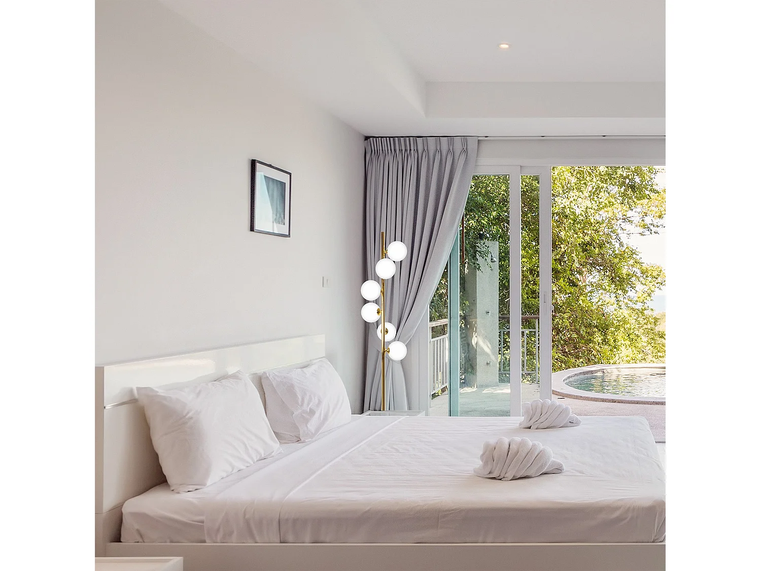 Toolight APP917-6F gulvlampe sort 164X25X164CM