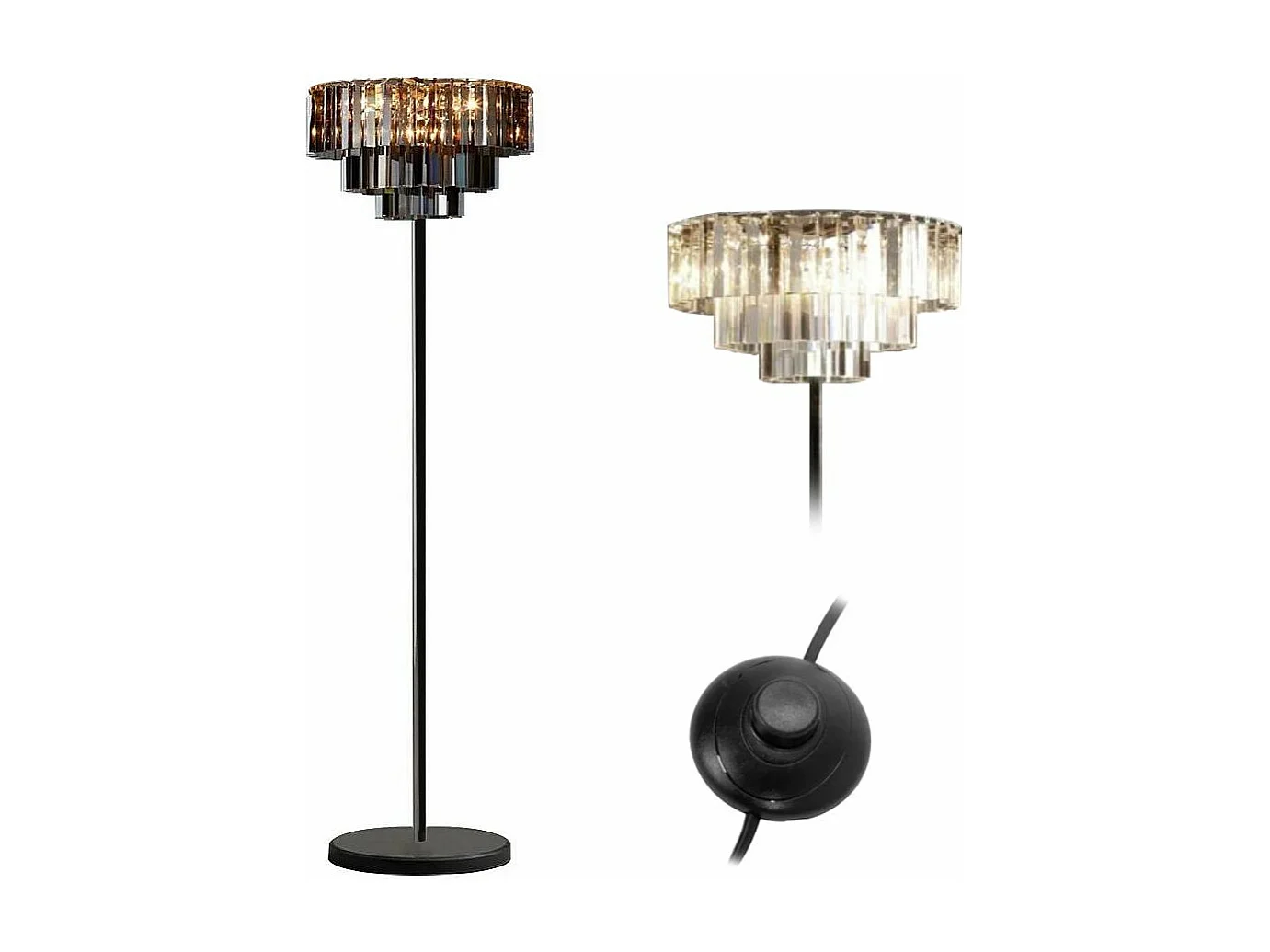 Lâmpada De Chão Toolight App925-3F Black