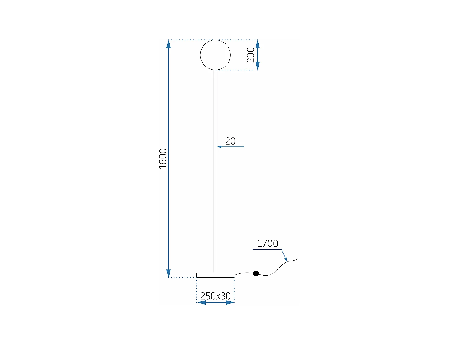 Staande Lamp Toolight App926-1F Gold