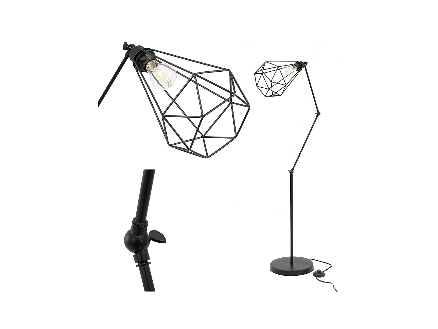 Lámpara De Pie Toolight App540-1F Reno Black