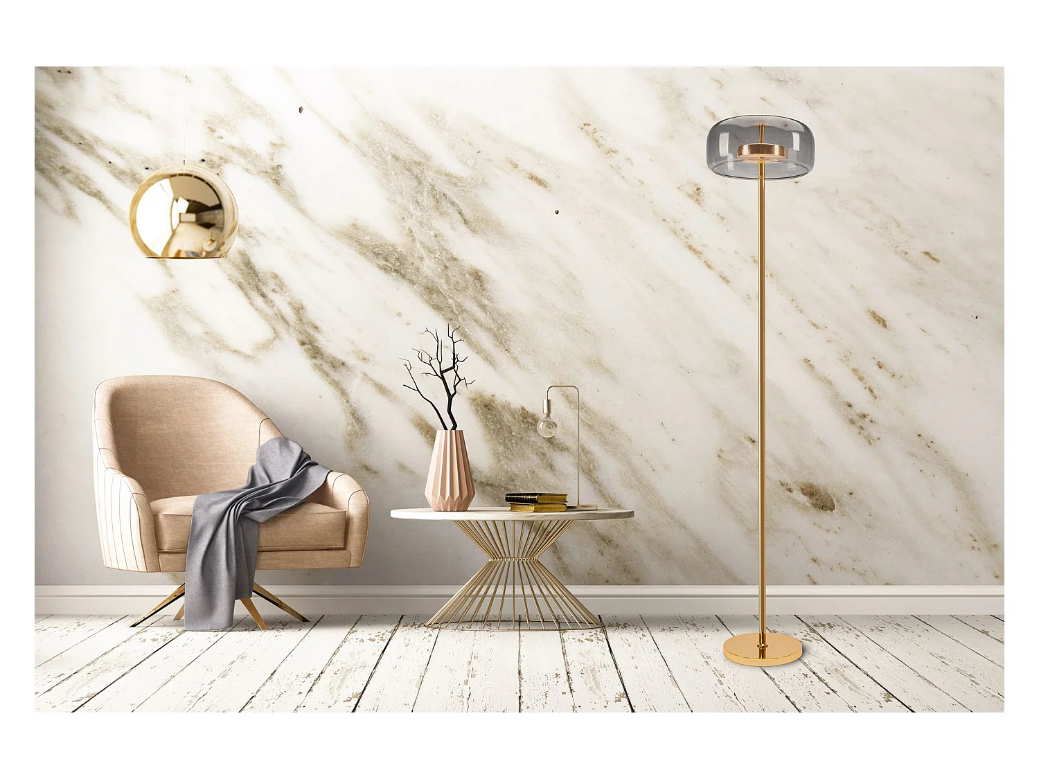 Lámpara De Pie Toolight App749-1F Grey