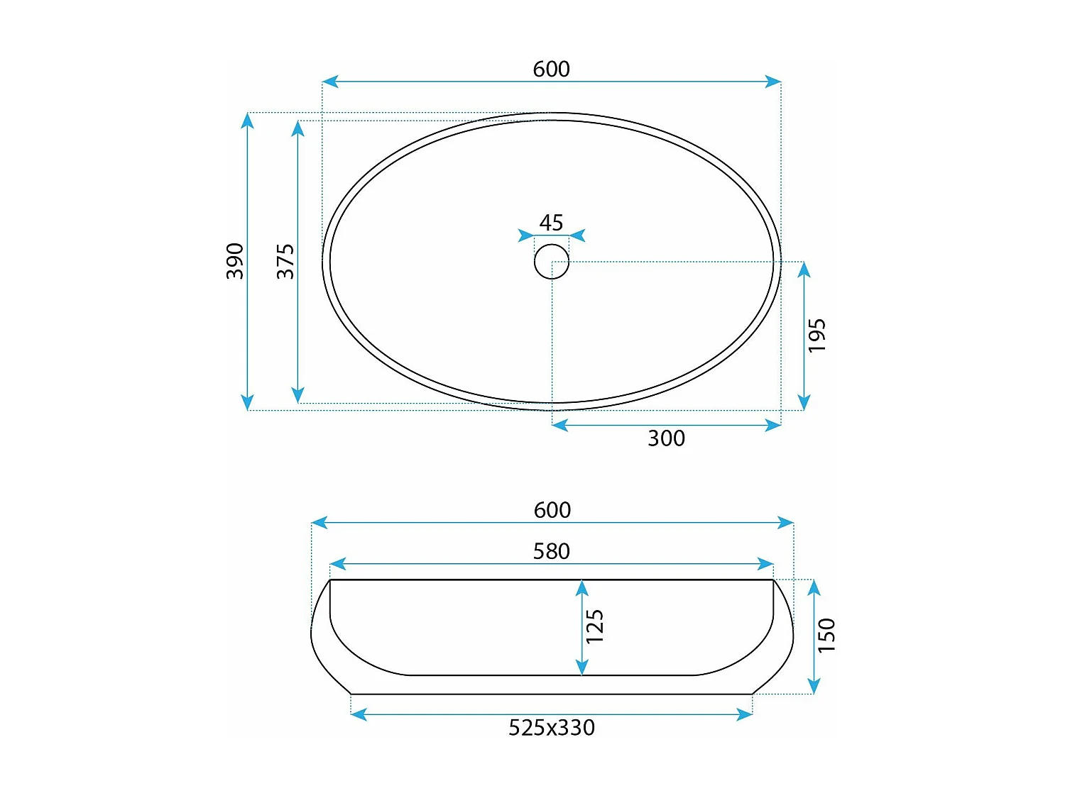Aufsatzwaschbecken Rea Maya White