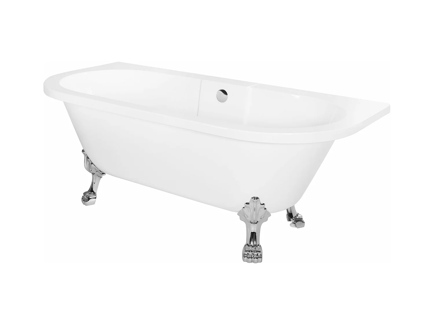 Acryl Wandmontage Badewanne Rea Korfu 170Cm White + De Universele Klik-Klik Plug