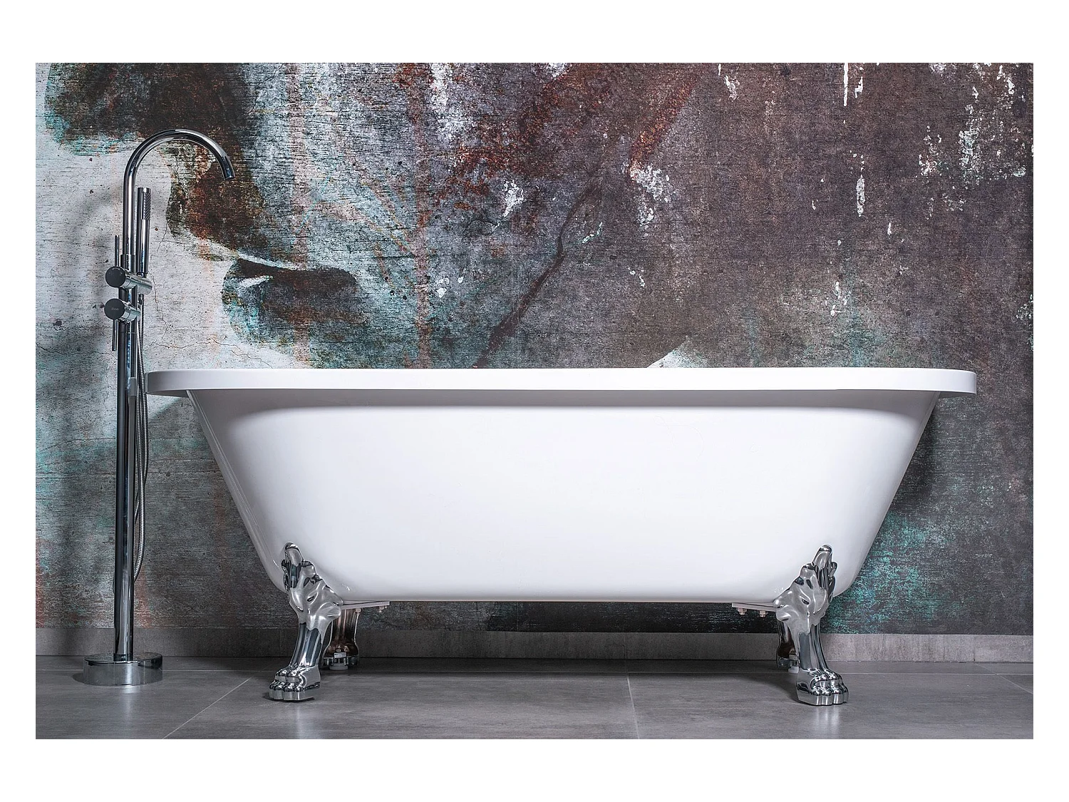 Acryl Wandmontage Badewanne Rea Korfu 170Cm White + De Universele Klik-Klik Plug