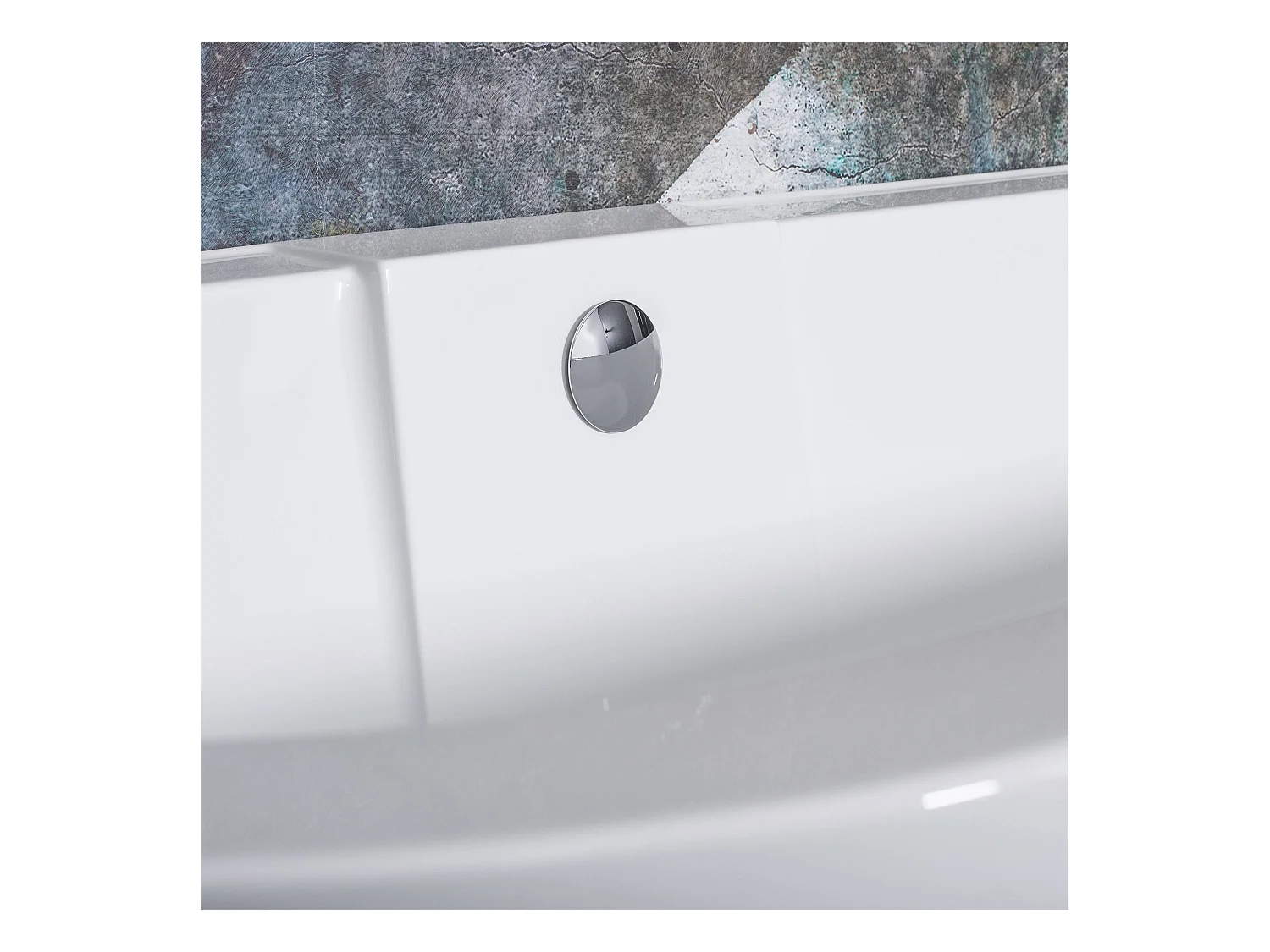 Acryl Wandmontage Badewanne Rea Korfu 170Cm White + De Universele Klik-Klik Plug