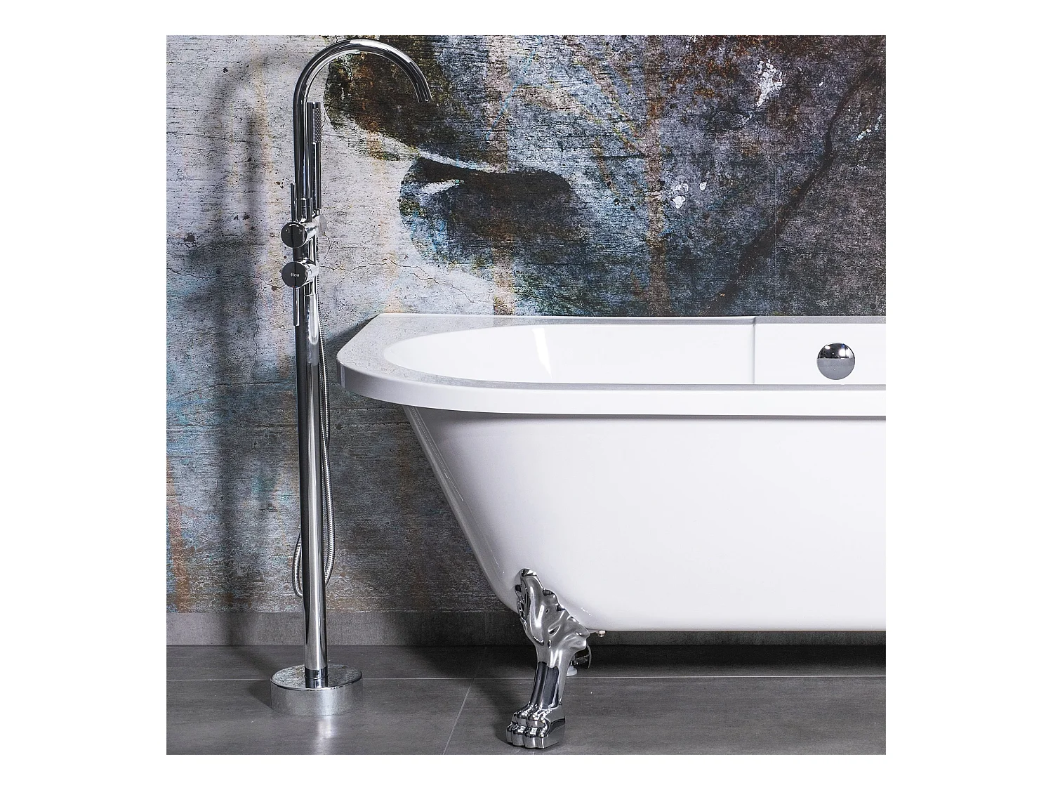 Acryl Wandmontage Badewanne Rea Korfu 170Cm White + De Universele Klik-Klik Plug