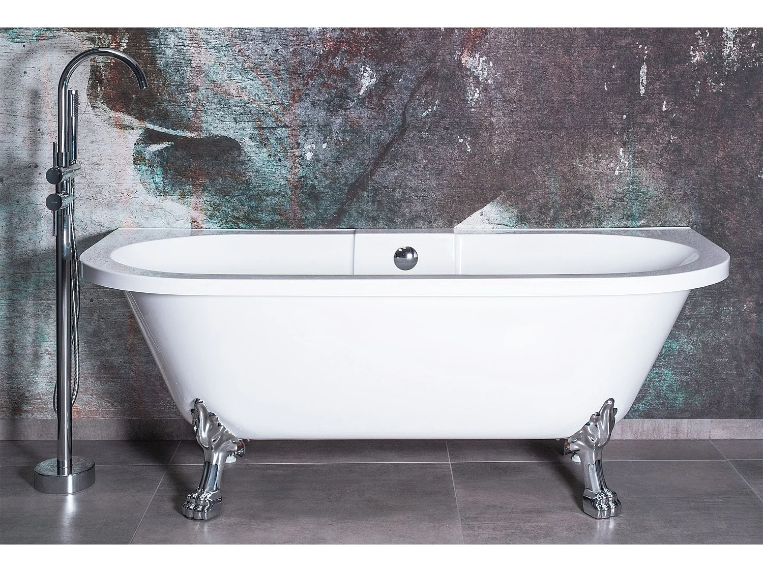Baignoire Murale Rea Korfu 170Cm White + Bonde De Baignoire