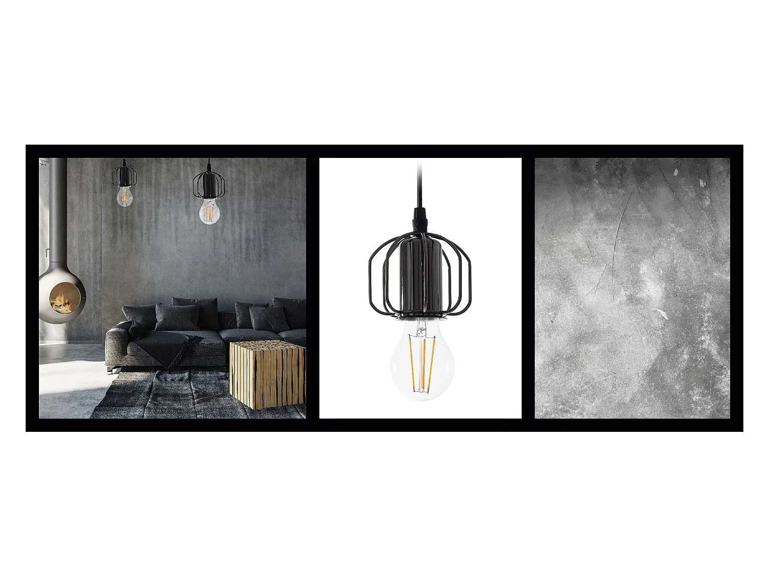 Lampe Suspendue Toolight App595-1Cp Loft Black