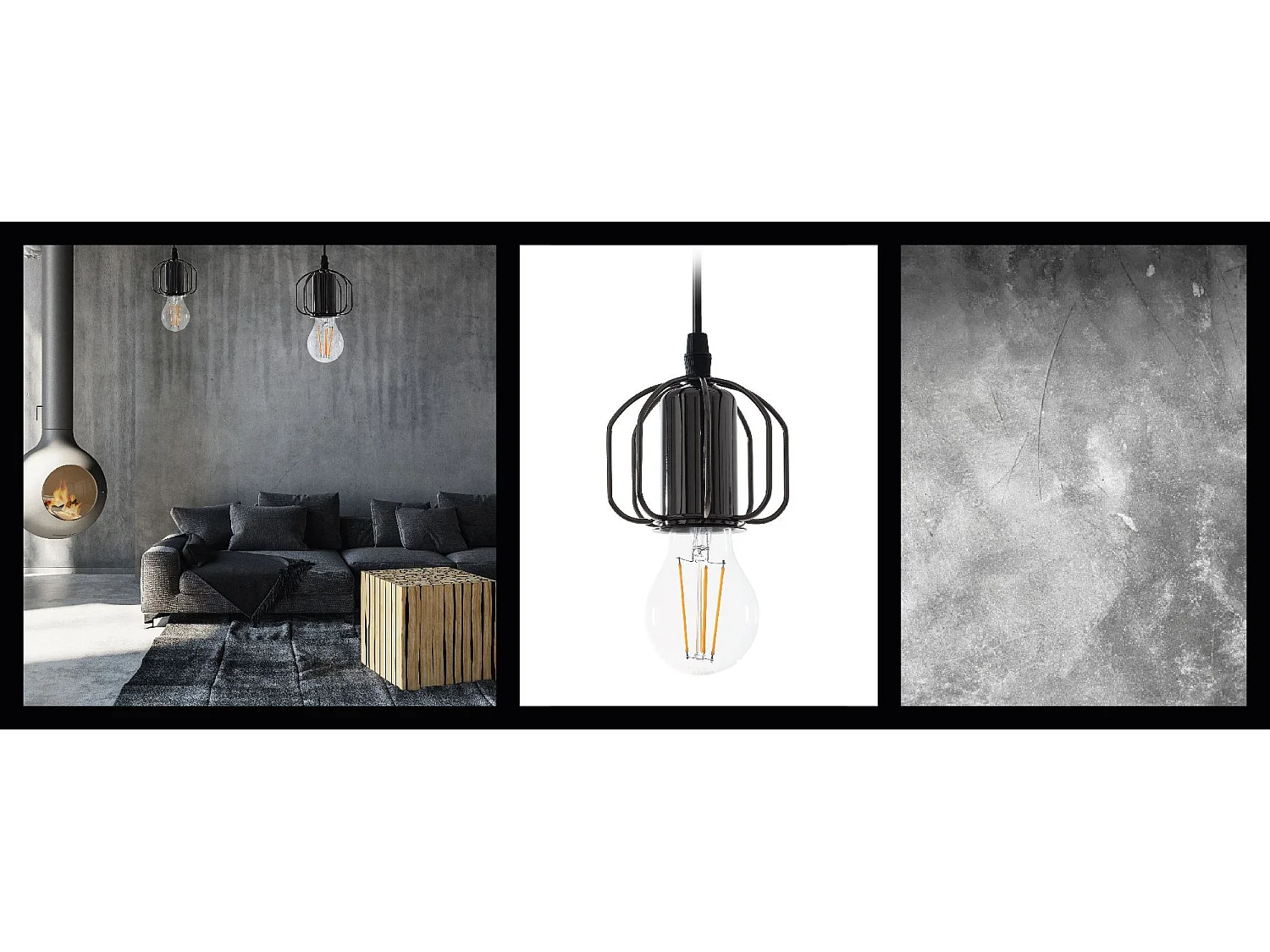 Lampe Suspendue Toolight App595-1Cp Loft Black