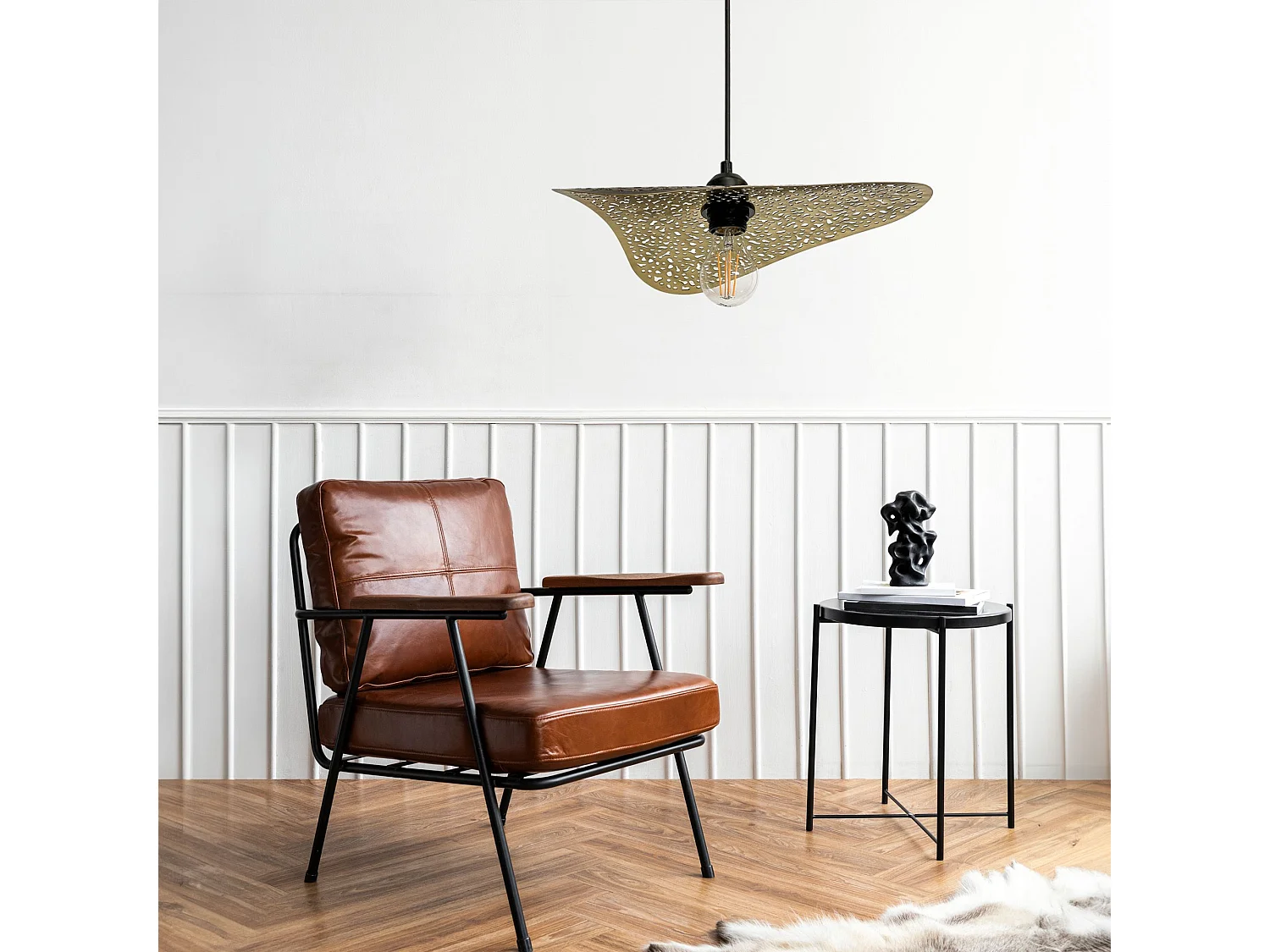 Lampe Suspendue Toolight App1468-1Cp Black Brush Gold