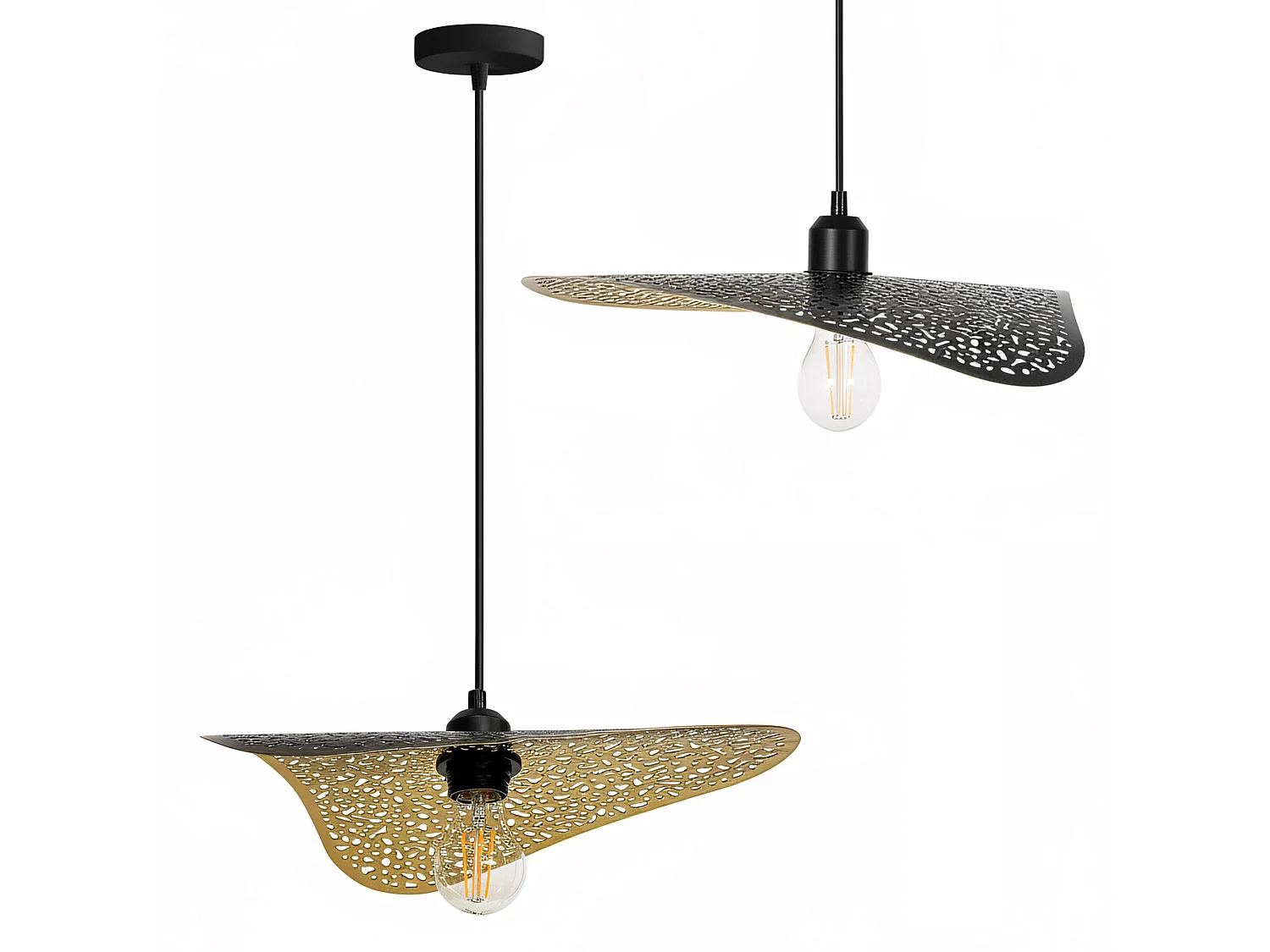 Lampe Suspendue Toolight App1468-1Cp Black Brush Gold